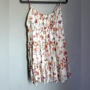 TRIXXI Spaghetti Strap Floral Tiered Short Dress